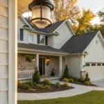 Smart video doorbell on a home from a local security company in Greenville.