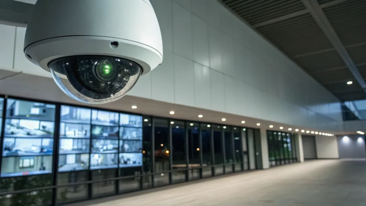 24/7 monitored security cameras protecting a modern business in South Carolina.