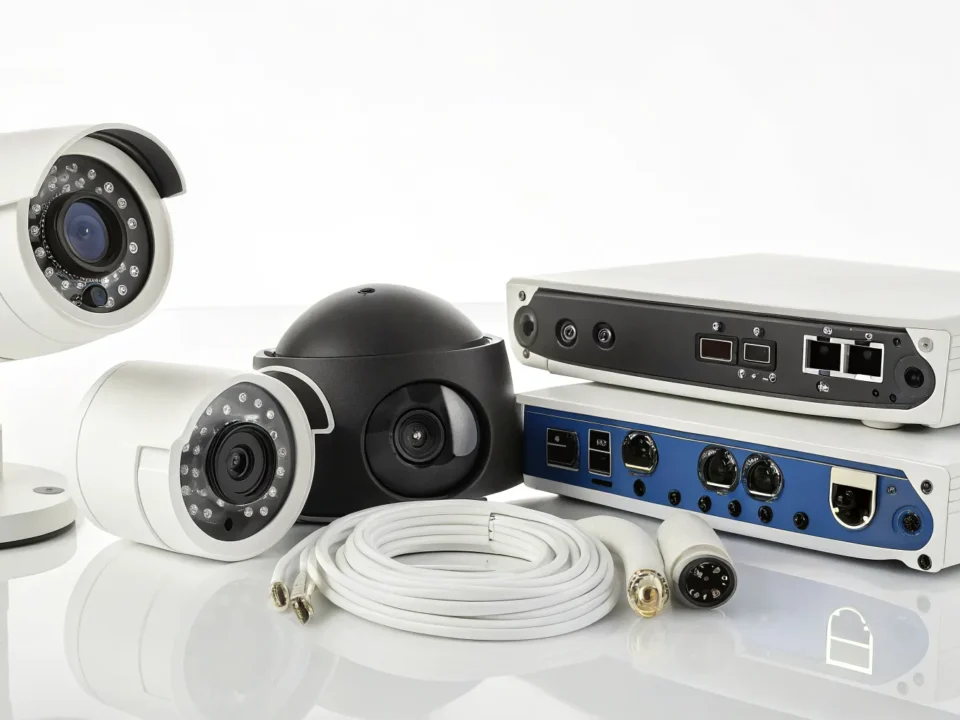 Commercial video surveillance system with security cameras for a Clemson business.