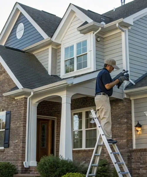 Professional home security camera installation at a Mauldin home.