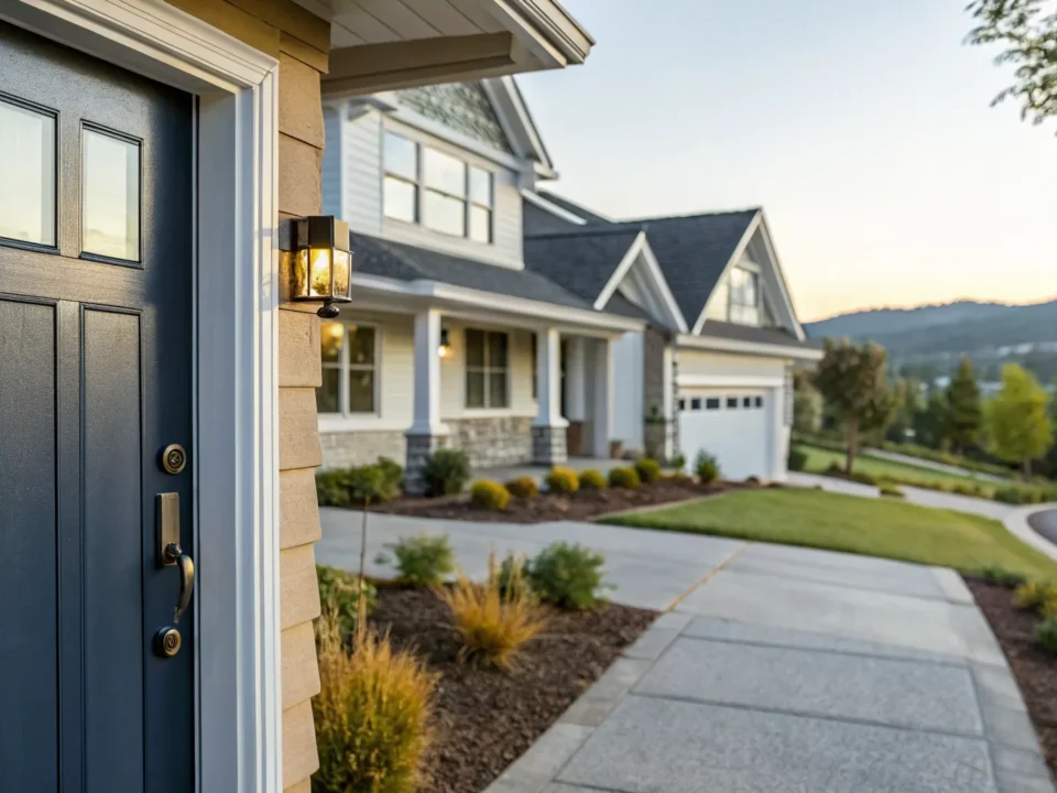 Smart video doorbell on a front door with an integrated home security system in Taylors.
