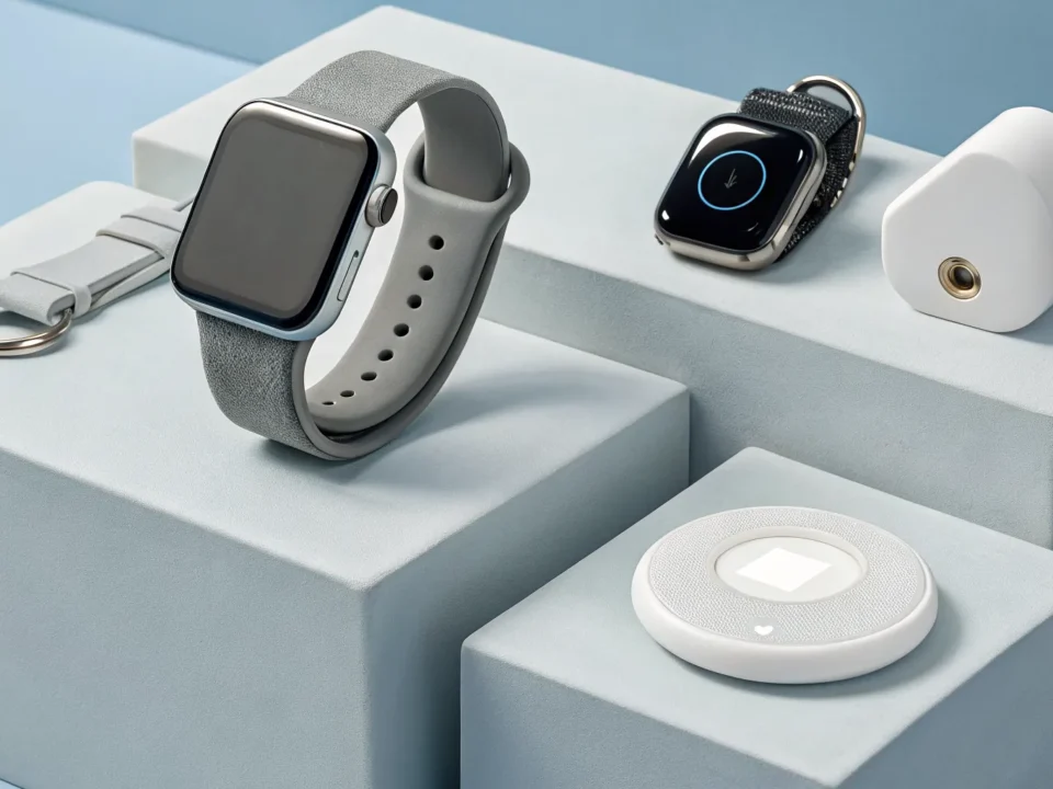 Fall detection devices that call family, including smartwatches and wearable sensors.