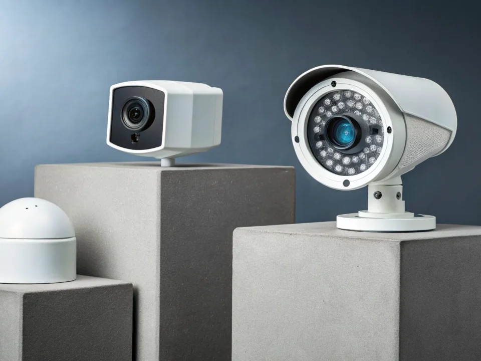 The best small business security systems with modern cameras and alarm components.