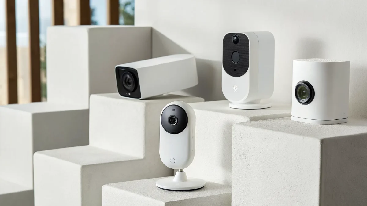 The best home security camera system monitoring the inside and outside of a house.