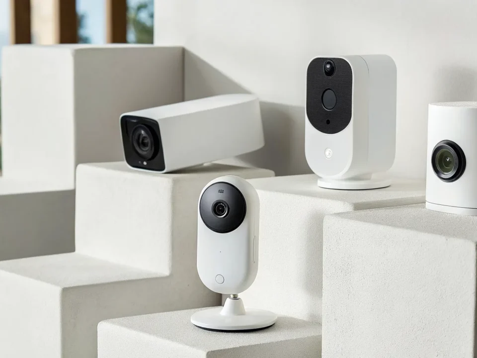 The best home security camera system monitoring the inside and outside of a house.