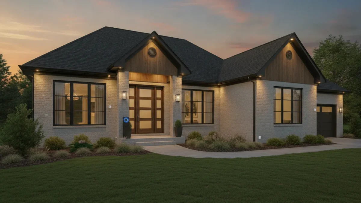 Professionally protected Upstate South Carolina home at dusk