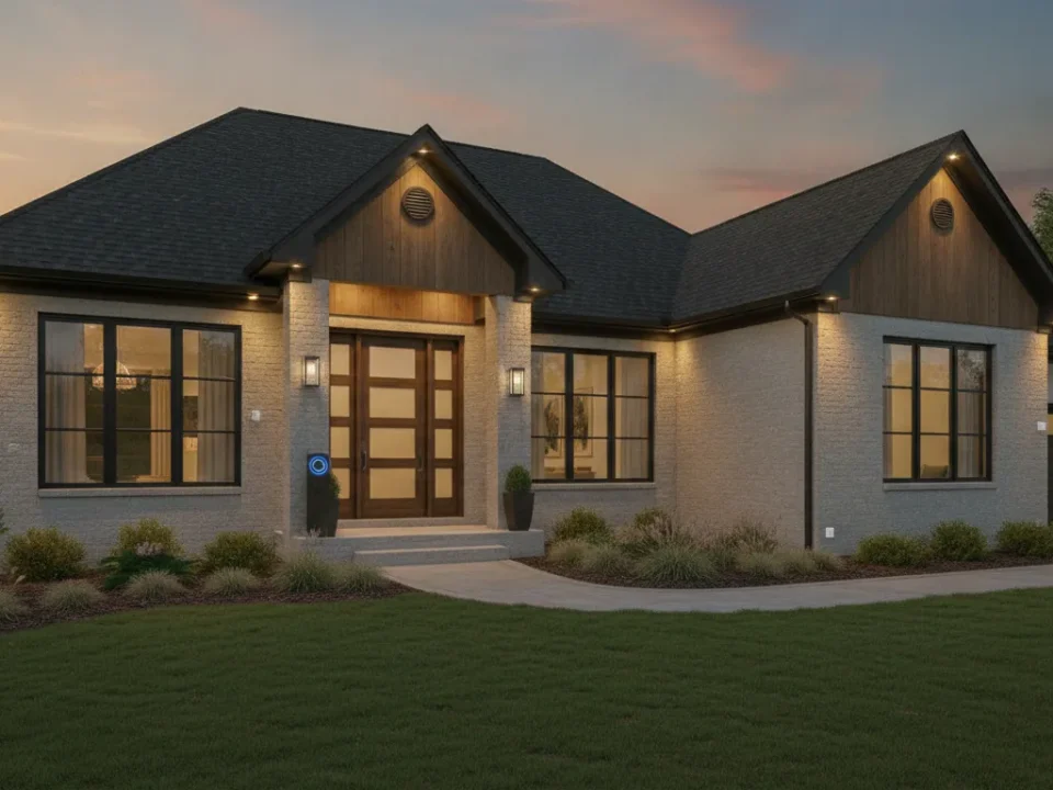 Professionally protected Upstate South Carolina home at dusk