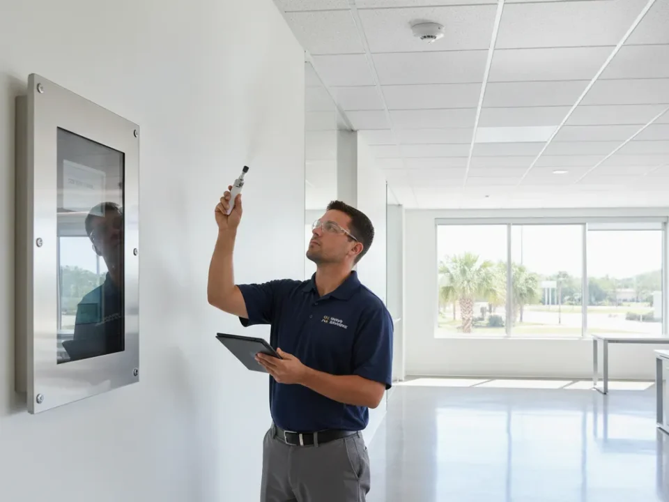 Commercial fire alarm system in a modern facility
