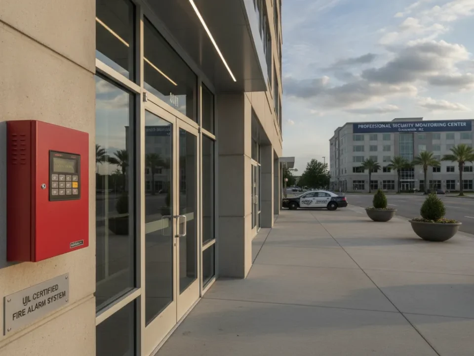 Commercial fire alarm monitoring control panel and UL certified central station monitoring center
