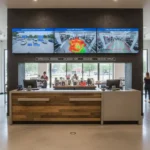 AI video analytics dashboard displaying license plate recognition, heat map overlays, and line crossing detection for retail security monitoring